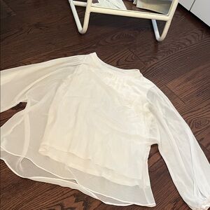 Zara Sheer White Blouse